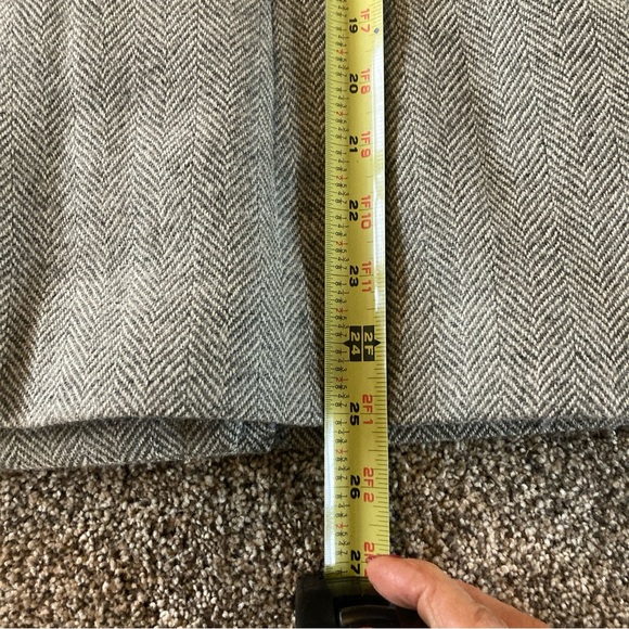 Vintage Women's Alicia Wool Blazer SZ 10P  Grey Herringbone Double Button Pocket - Picture 5 of 6